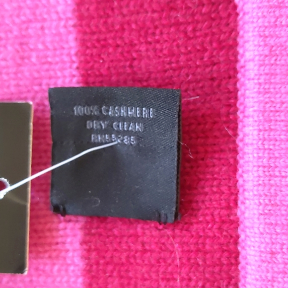 NWT. Express Woman's 100% Cashmere knit scarf with multi color stripes. - Picture 3 of 3